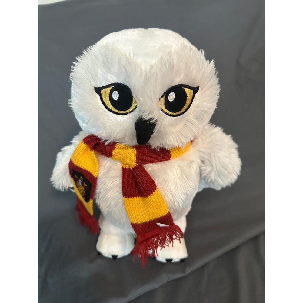 Build-A-Bear Harry Potter Hedwig Owl Plush with Gryffindor Scarf White 12"‎